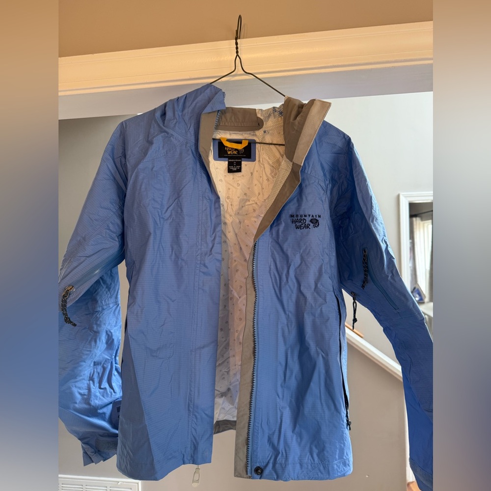 Women's Mountain Hardwear Rain Jacket Sz XS 00710 Light Blue‎
